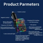 P18 Double USB Cigarette Lighter Bluetooth Car MP3 Music Player Hands-Free Calling Car Audio Device - Image 7