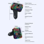 P19 Support U Disk Wireless 7-Colors LED Backlit Car MP3 Hands-Free Bluetooth Calling Car Audio Charger - Image 5