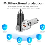 YSY-310PD 38W PD20W USB-C + QC3.0 18W USB Dual Port Fast Car Charger - Image 3