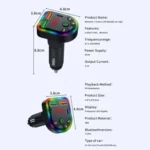 P20 Dual USB Port Car Bluetooth Hands-Free Calling Car MP3 Audio Digital Display USB Car Charger - Image 3