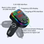 P20 Dual USB Port Car Bluetooth Hands-Free Calling Car MP3 Audio Digital Display USB Car Charger - Image 4