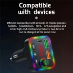 P4 Car FM Transmitter PD Fast Charger Car Charger Support U Disk Bluetooth Hands-free Calling - Image 5