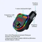 P6 Smart Bluetooth Calling Car Wireless MP3 Audio Device Colorful Ambient Lights Car Charger - Image 3