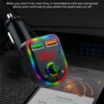 P6 Smart Bluetooth Calling Car Wireless MP3 Audio Device Colorful Ambient Lights Car Charger - Image 7