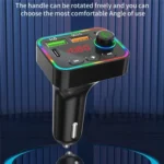 PDF4 PD 25W Fast Car Charger with Hands-Free Calls FM Transmitter 7-Color Led Lights MP3 Player - Image 6