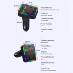 P22 Support MP3 Player USB Port Bluetooth FM Transmitter in-Car Adapter PD Car Charger - Image 2