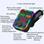 P22 Support MP3 Player USB Port Bluetooth FM Transmitter in-Car Adapter PD Car Charger - Image 4