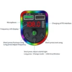F21 PD + USB Car Charger Bluetooth Car Adapter Handsfree Call FM Transmitter MP3 Music Player - Image 2