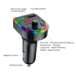 F21 PD + USB Car Charger Bluetooth Car Adapter Handsfree Call FM Transmitter MP3 Music Player - Image 3