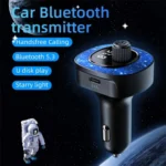 C41 Star Light Car Charger ABS Adapter FM Transmitter Bluetooth Hands-free Call MP3 Music Player - Image 2