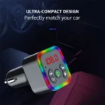 Colorful light Car Hands-free Call Bluetooth Receiver Support U Disk MP3 Player - Image 7