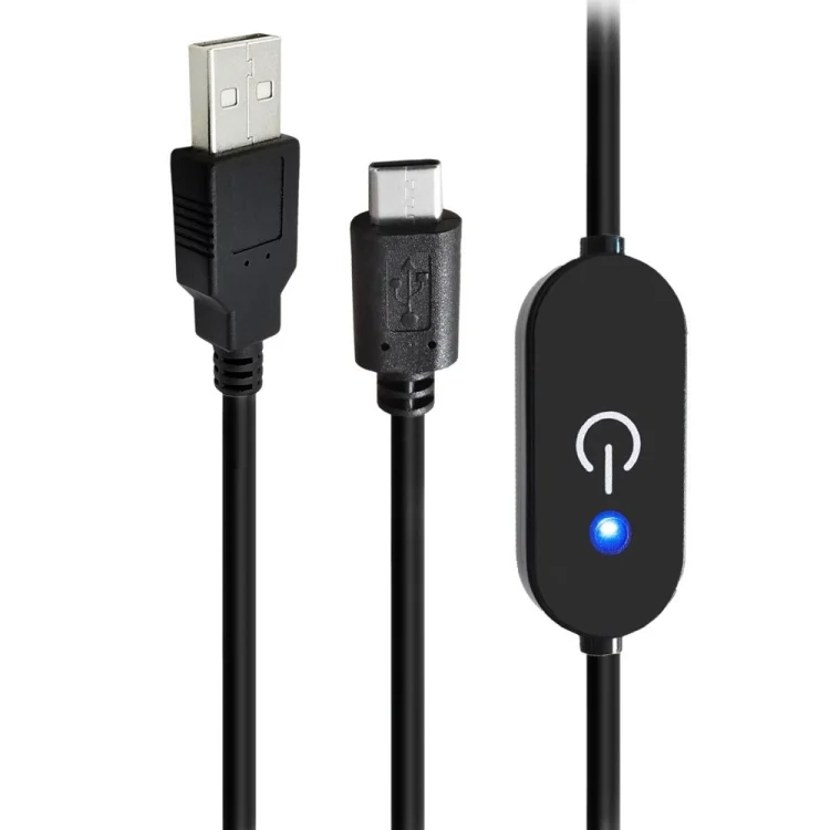 JUNSUNMAY Type-C to USB LED Touch Inline Dimmer Switch Controller for Single Color, Length 1m