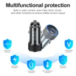 P19 Metal PD20W USB-C + QC18W USB Dual Port Car Charger - Image 4