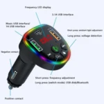 P25 Phone Dual USB Cigarette Lighter Charger Bluetooth Hands-Free Car Player - Image 4