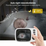 MC632A 2 Way Voice Talk Temperature Monitoring Baby Camera 3.2 inch Screen Baby Monitor - Image 7