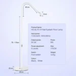 HD-AL10 UV Manicure Eyelash Beauty Floor Lamp Focus Adjustment Touch Dimming with Foot Switch - Image 8