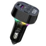C51  Type-C + USB Car Charger Colorful Light Car Bluetooth Adapter FM Transmitter MP3 Player