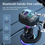 C52 Cigarette Lighter Car Charger Car FM Transmitter Bluetooth Receiver MP3 Player - Image 2