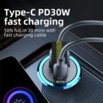 A1 QC 3.0+PD 30W Dual Car Charger Hidden Car Cigarette Lighter Phone Fast Charging Adapter - Image 6