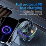 C4S Digital Display Car PD 30W+QC 3.0 Car Charger Audio MP3 Player FM Transmitter - Image 3