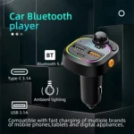 C6 Type-C+2 USB Fast Charger Audio MP3 Player Digital Display FM Car Bluetooth Transmitter - Image 2