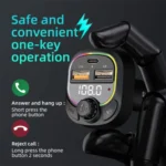 C6 Type-C+2 USB Fast Charger Audio MP3 Player Digital Display FM Car Bluetooth Transmitter - Image 4