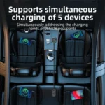 K5 3 USB Fast Charging Car Charger 66W Extension Cord Design 5 Ports Charging Adapter - Image 6
