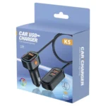 K5 3 USB Fast Charging Car Charger 66W Extension Cord Design 5 Ports Charging Adapter - Image 8