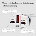 78W PD30W x 2 + QC3.0 USB Multi Port Car Charger - Image 3