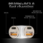 A2 2 USB + 2 Type-C Phone Fast Charging Power Adapter 78W Y-Shaped Car Charger - Image 6