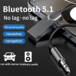 M02 3.5mm AUX Car Audio System Wireless Adapter Car Bluetooth Hands-Free Call Spring Cord - Image 2