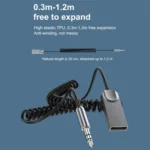 M02 3.5mm AUX Car Audio System Wireless Adapter Car Bluetooth Hands-Free Call Spring Cord - Image 6