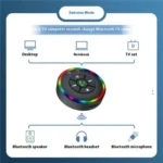 Q10 With Colorful Lamp 2-in-1 Bluetooth 5.3 Wireless Transmitter / Receiver MP3 Player Adapter - Image 2