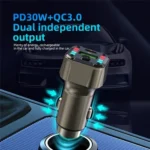 K24 Dual Ports Car Charging Adapter Car Charger PD 30W QC 3.0 Super Charger - Image 3