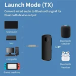 M18 Transmitter Receiver 2-in-1 Speaker Headphone Wireless Car Lapel Clip Bluetooth 5.4 Adapter - Image 3