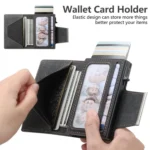 Suteni Denim Buckle Button Automatically Pops Out the Card Box - Image 7