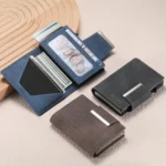 Suteni Denim Buckle Button Automatically Pops Out the Card Box - Image 2