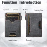 The Suteni denim double-sided card slot button automatically ejects the card box - Image 4