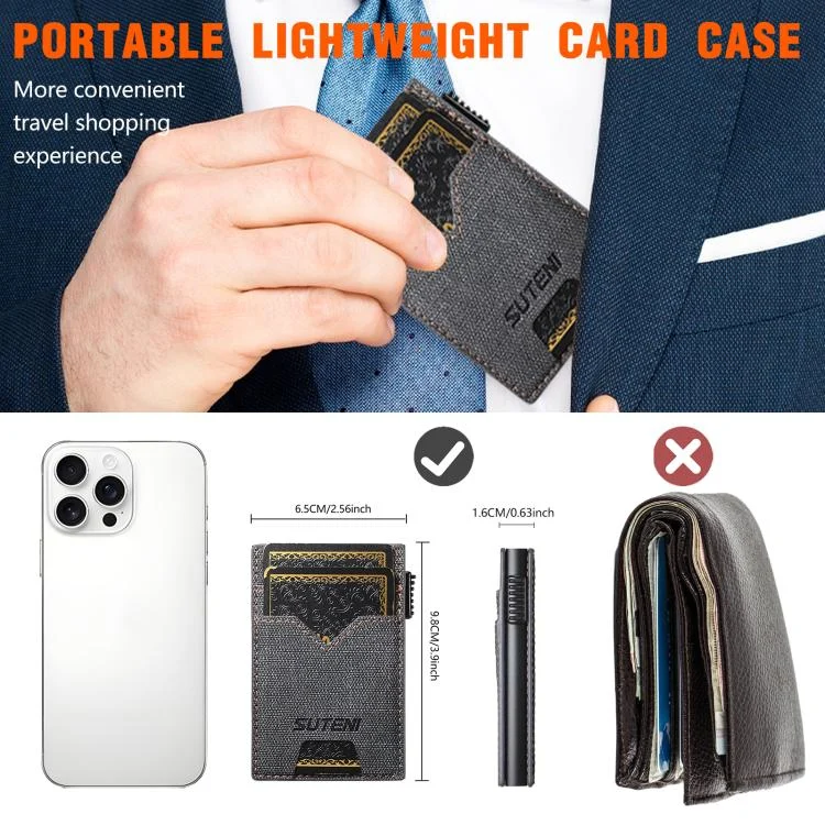 SYA002926201A_2.webp The Suteni denim double-sided card slot button automatically ejects the card box - Image 5