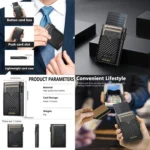 The Suteni carbon fiber pattern double-sided card insertion button automatically ejects the card box - Image 2