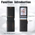 The Suteni carbon fiber pattern button automatically pops out the veneered printed card box - Image 4