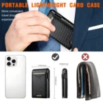 The Suteni carbon fiber pattern button automatically pops out the veneered printed card box - Image 5