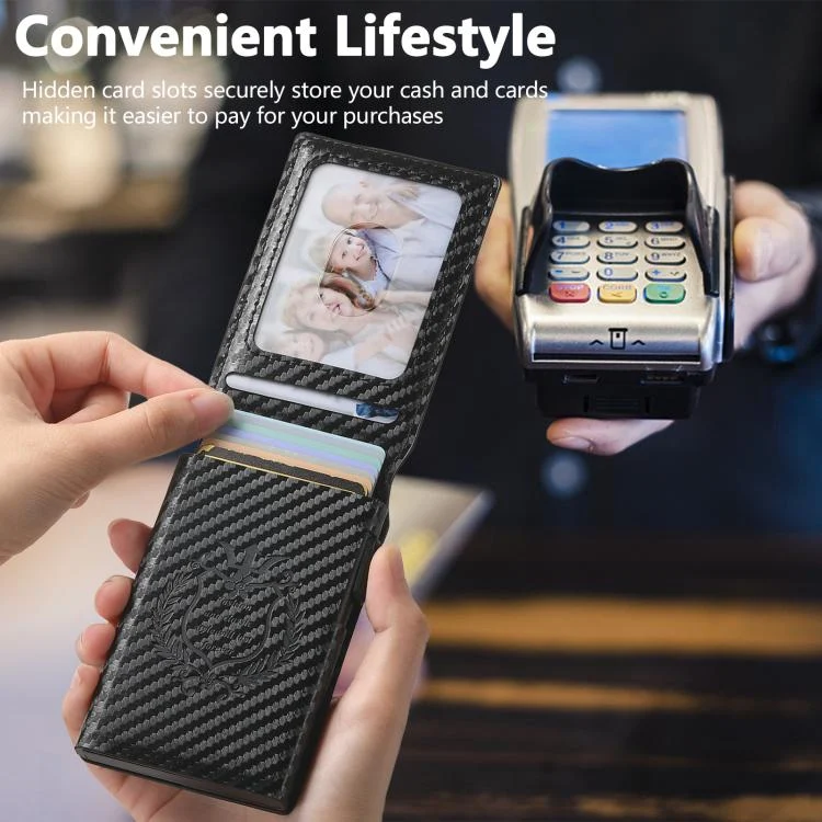 SYA002926501A_4.webp The Suteni carbon fiber pattern button automatically pops out the veneered printed card box - Image 7