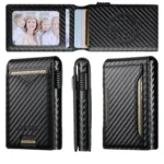 The Suteni carbon fiber pattern button automatically pops out the veneered printed card box - Image 3