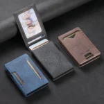 The Suteni denim pattern button automatically pops out the veneered printed card box - Image 3