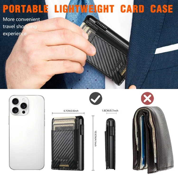 SYA002927301A_2.webp The Suteni carbon fiber pattern button automatically pops out the elastic band card box - Image 5