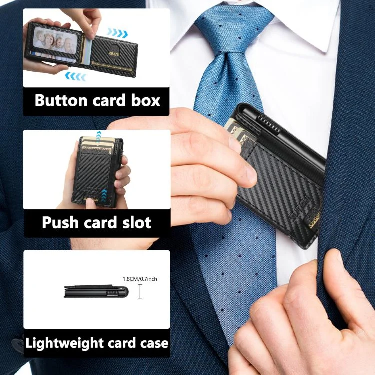 SYA002927301A_3.webp The Suteni carbon fiber pattern button automatically pops out the elastic band card box - Image 6