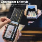 The Suteni carbon fiber pattern button automatically pops out the elastic band card box - Image 7