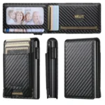 The Suteni carbon fiber pattern button automatically pops out the elastic band card box - Image 3