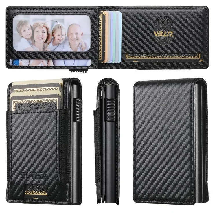 SYA0029273_B2.webp The Suteni carbon fiber pattern button automatically pops out the elastic band card box - Image 3